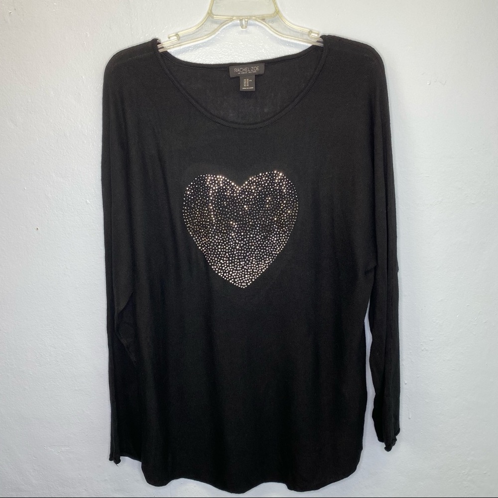 ***Rachel Zoe Sparkle Heart Sweater XL***